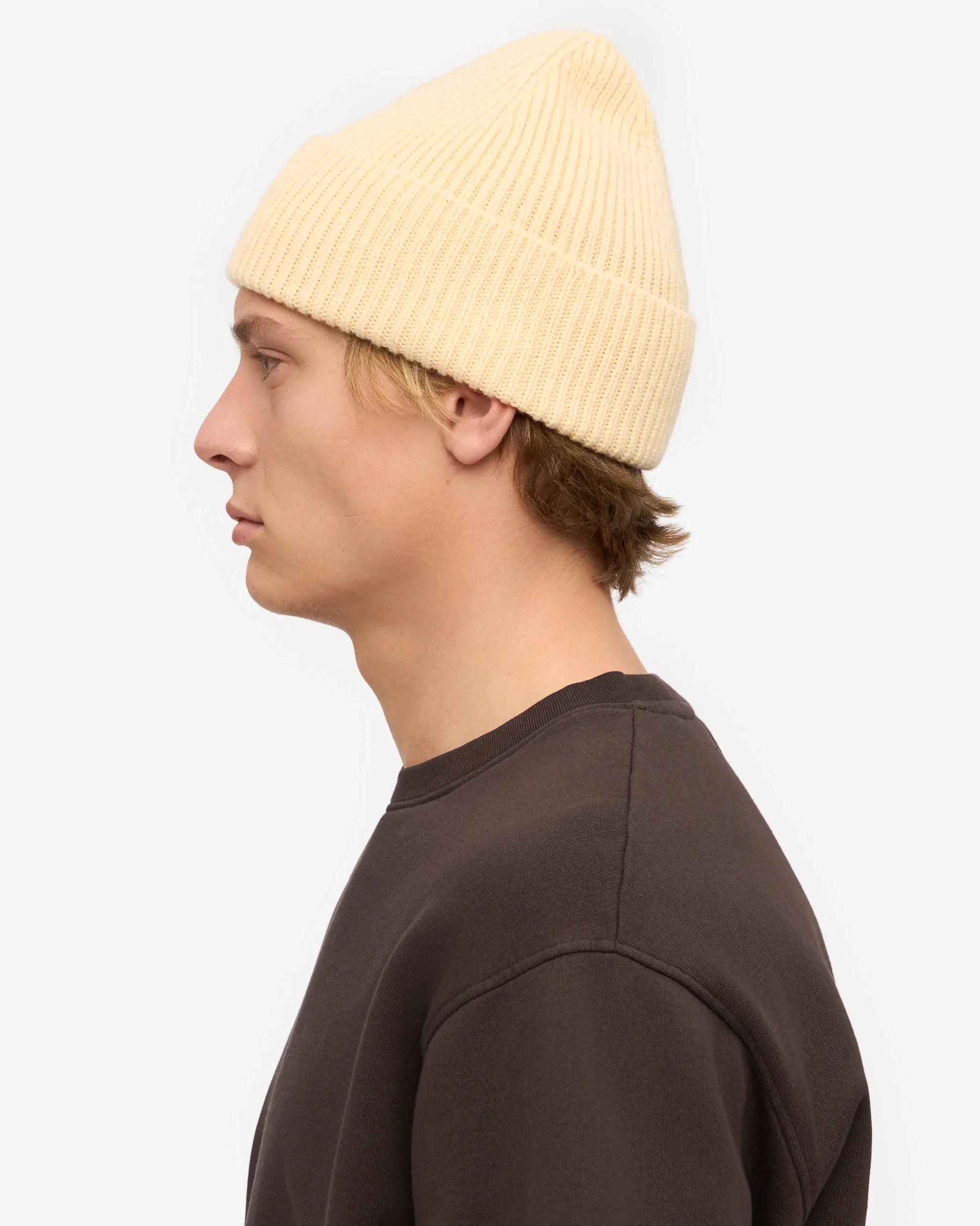Merino Wool Beanie - Soft Yellow
