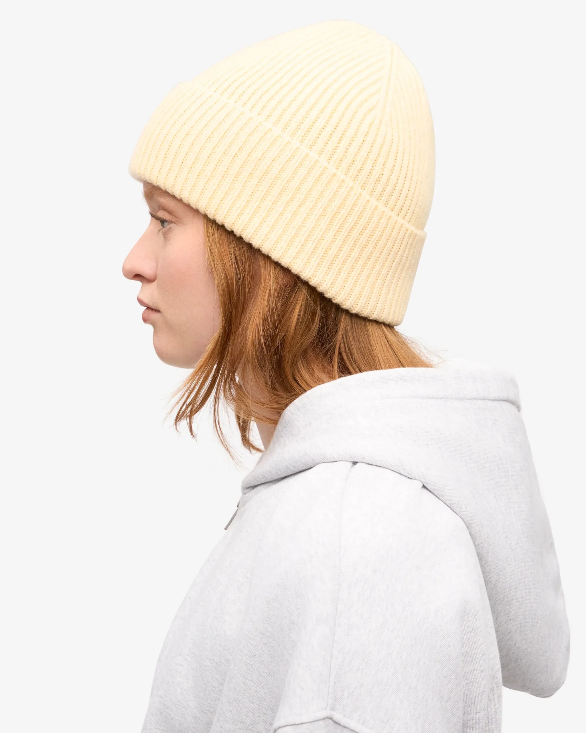 Merino Wool Beanie - Soft Yellow