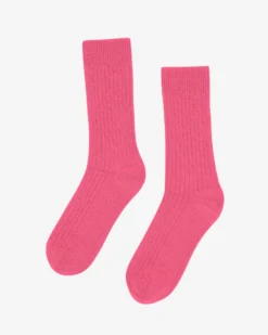 Merino Wool Blend Sock - Bubblegum Pink