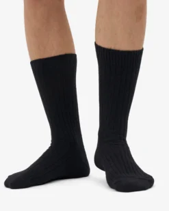 Merino Wool Blend Sock - Deep Black