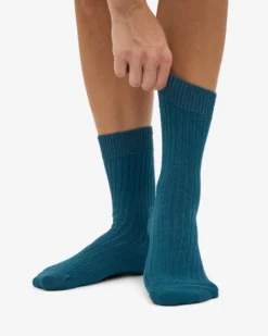 Merino Wool Blend Sock - Ocean Green