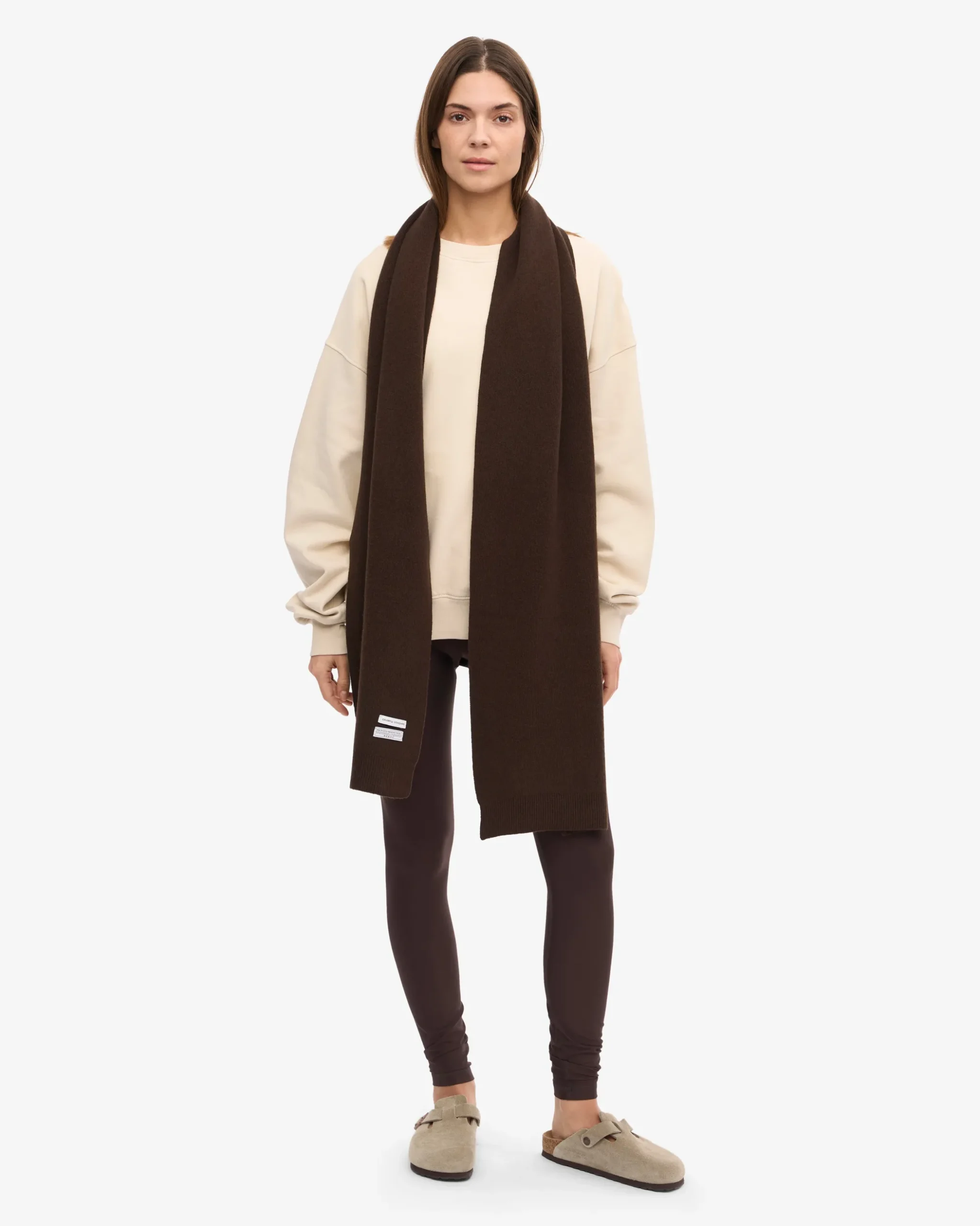 Merino Wool Scarf - Coffee Brown