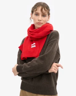 Merino Wool Scarf - Red Tangerine