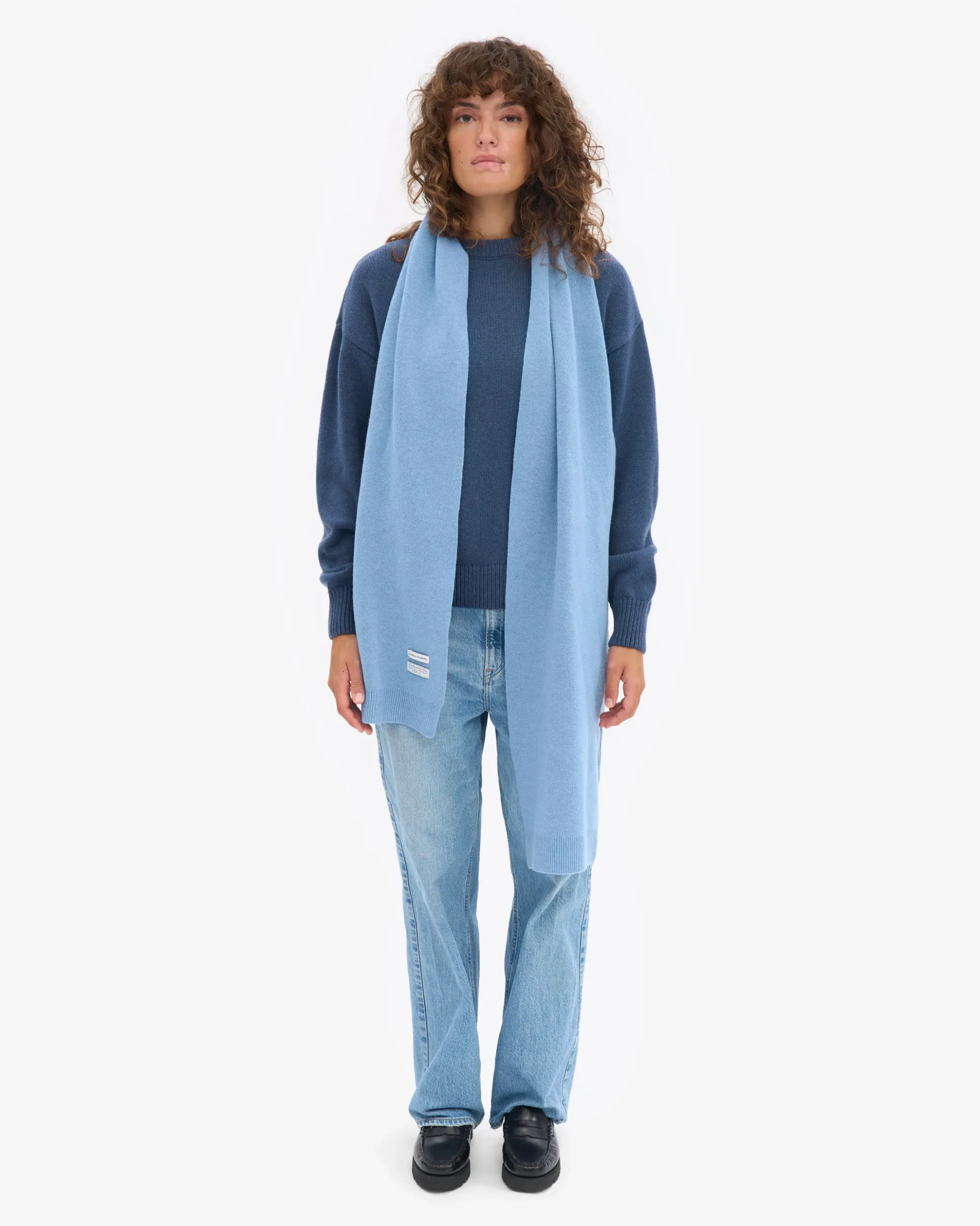 Merino Wool Scarf - Seaside Blue