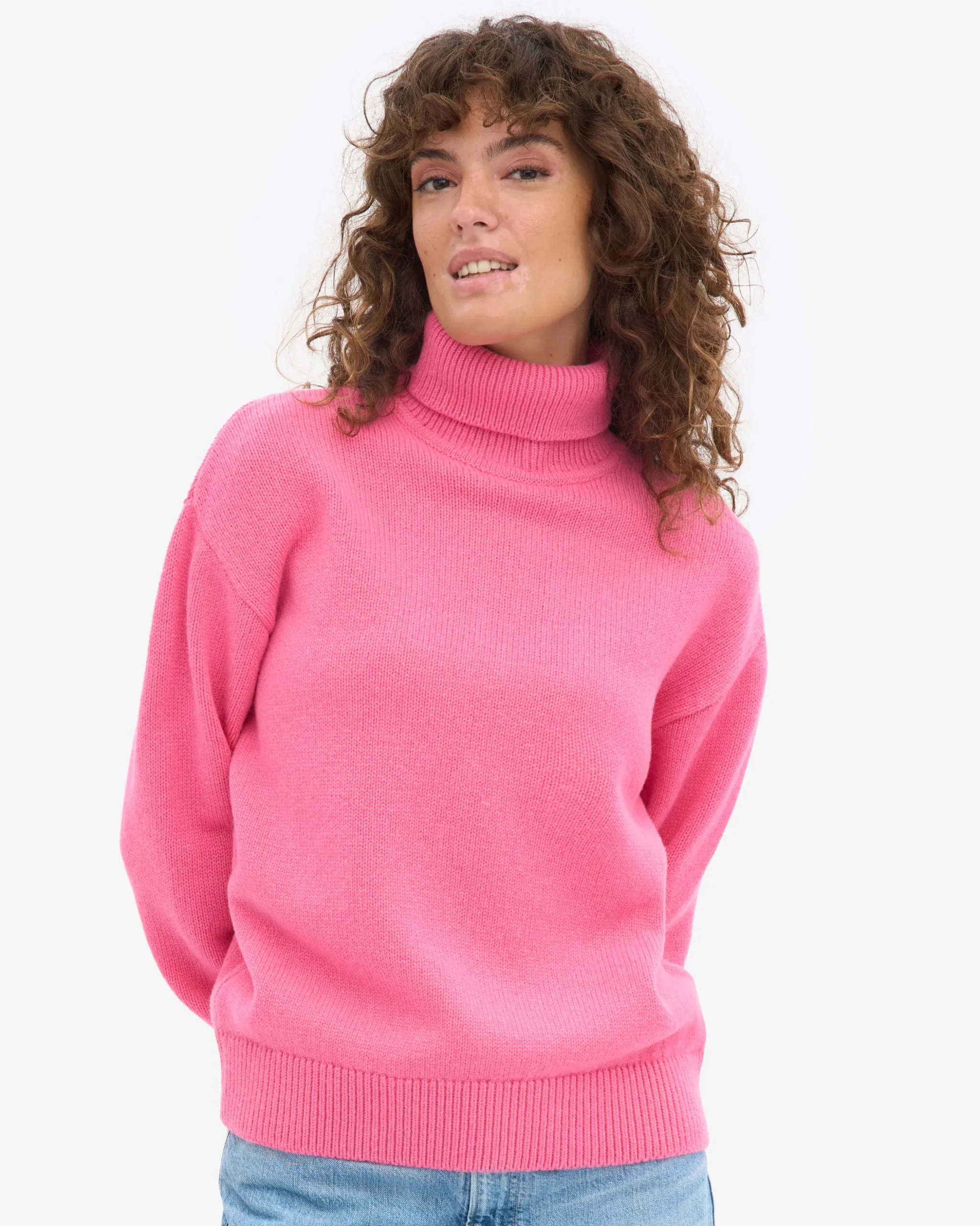 Merino Wool Turtleneck - Bubblegum Pink
