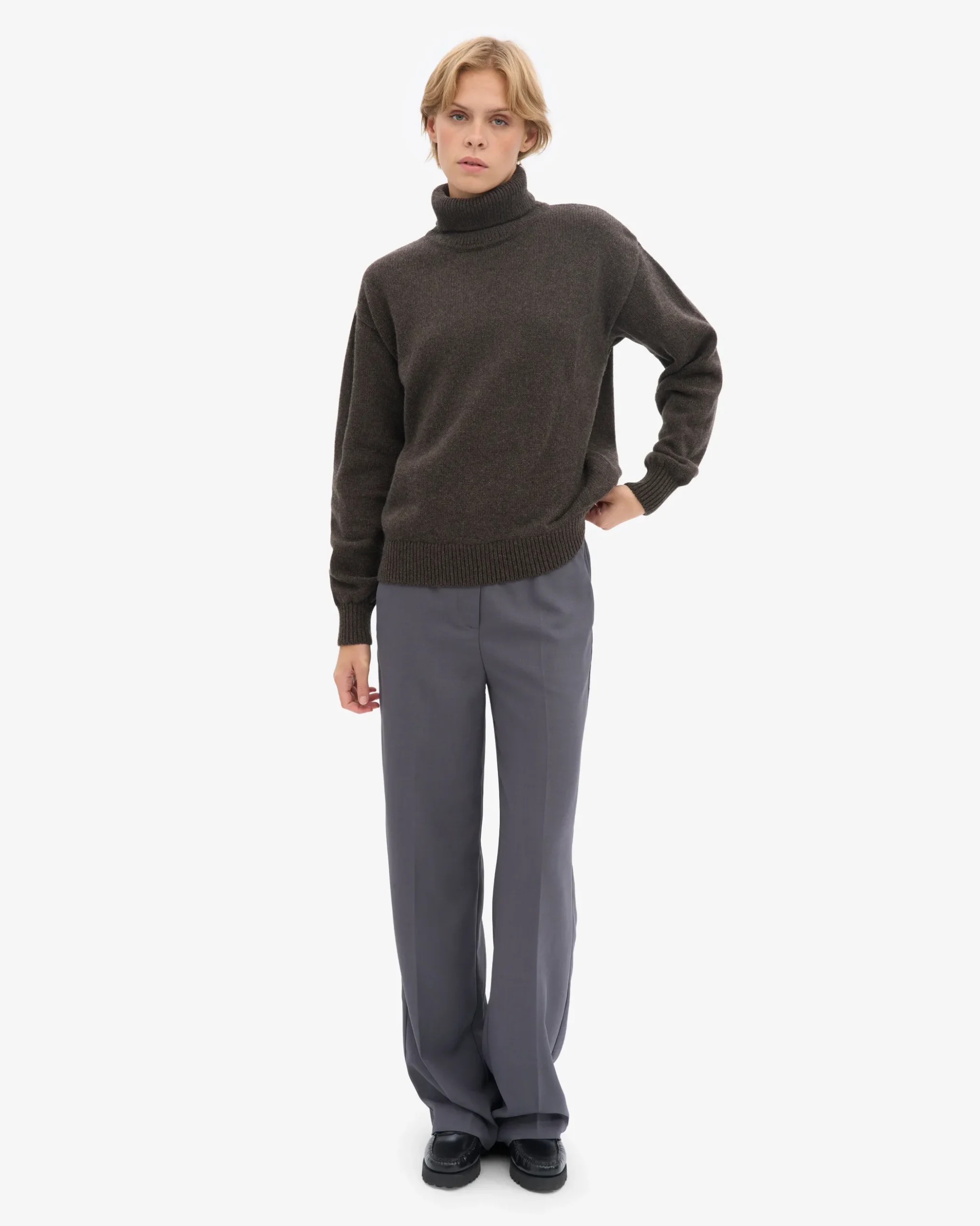 Merino Wool Turtleneck - Coffee Brown