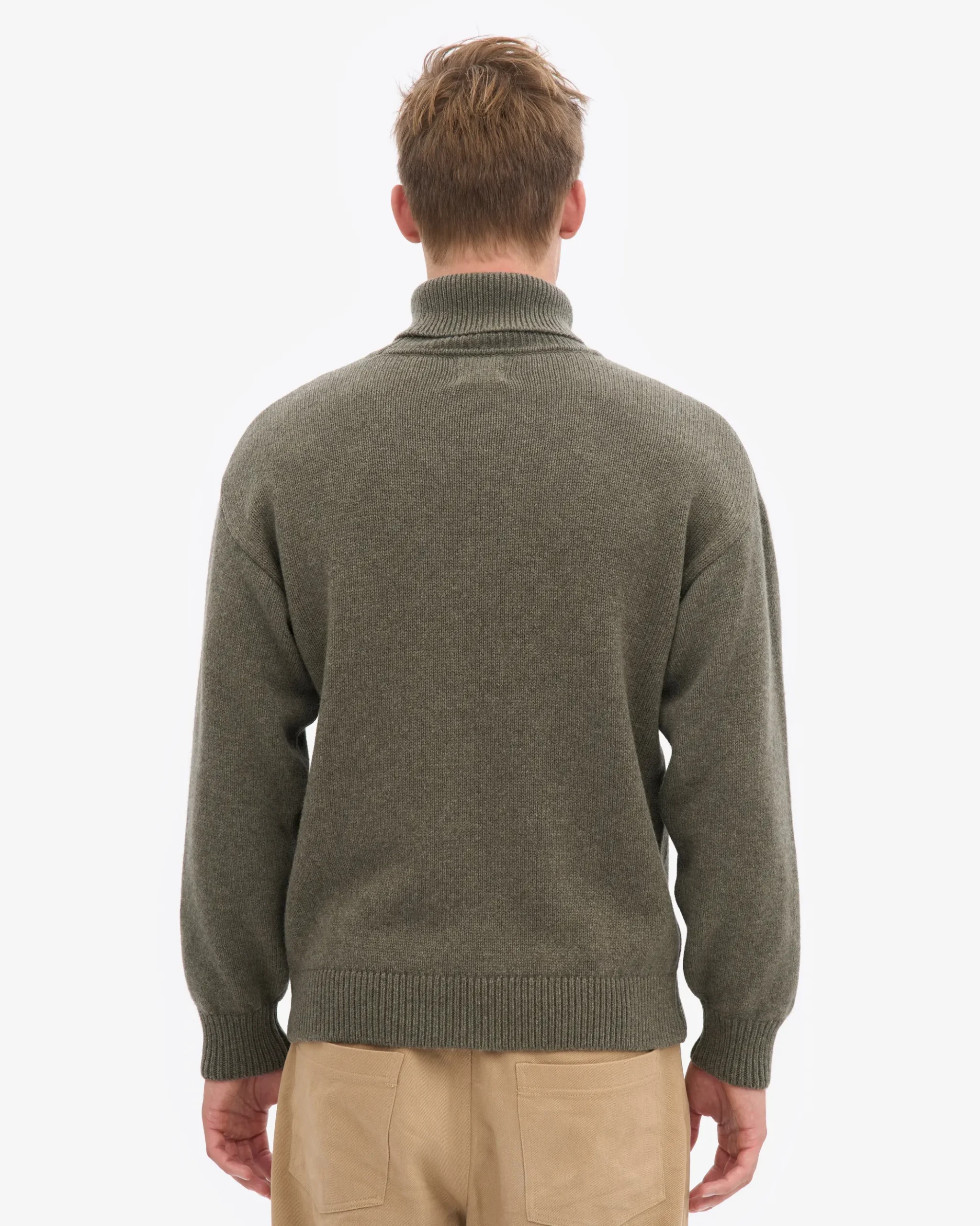 Merino Wool Turtleneck - Dusty Olive