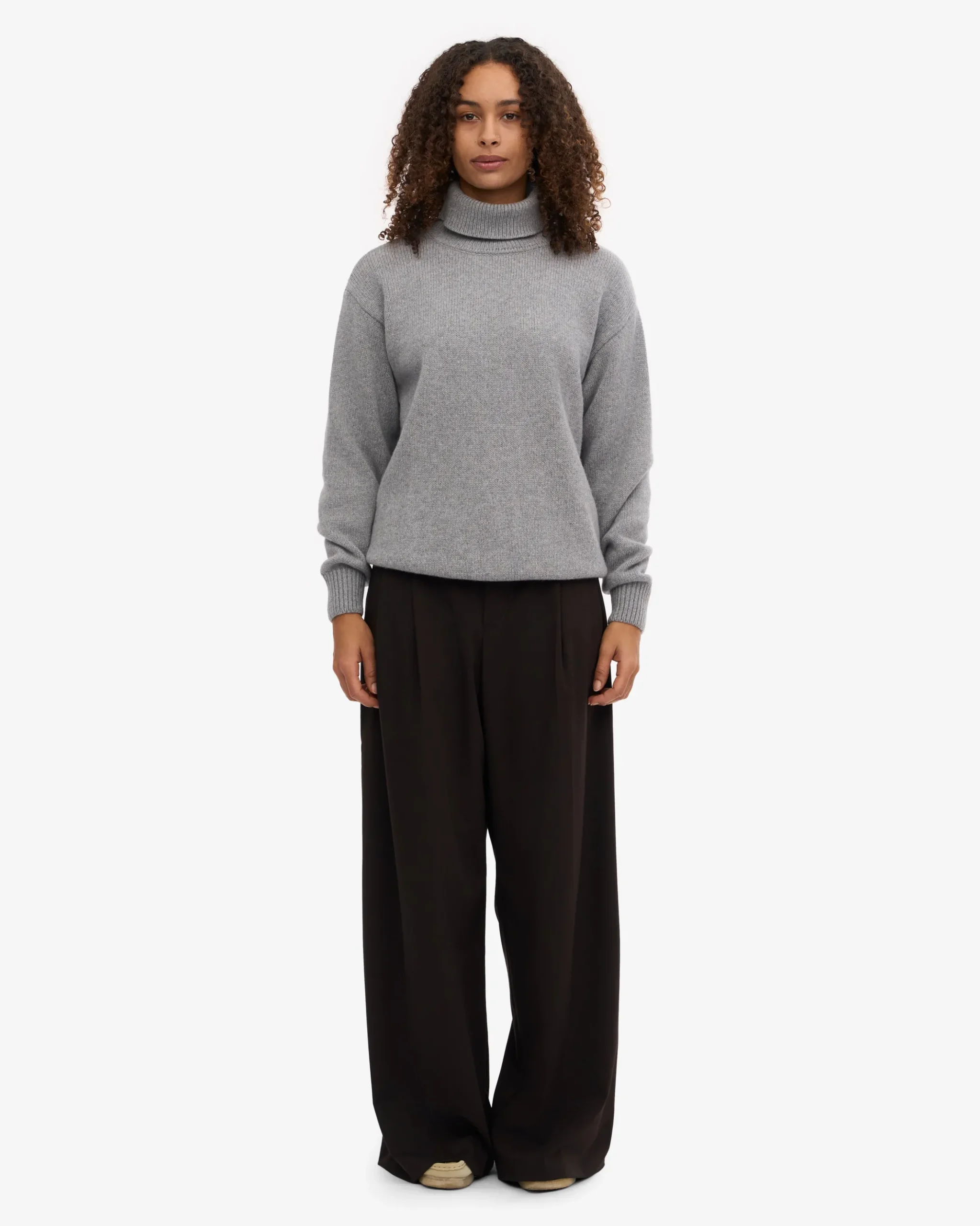Merino Wool Turtleneck - Heather Grey