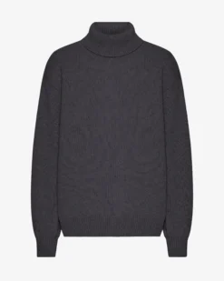 Merino Wool Turtleneck - Lava Grey