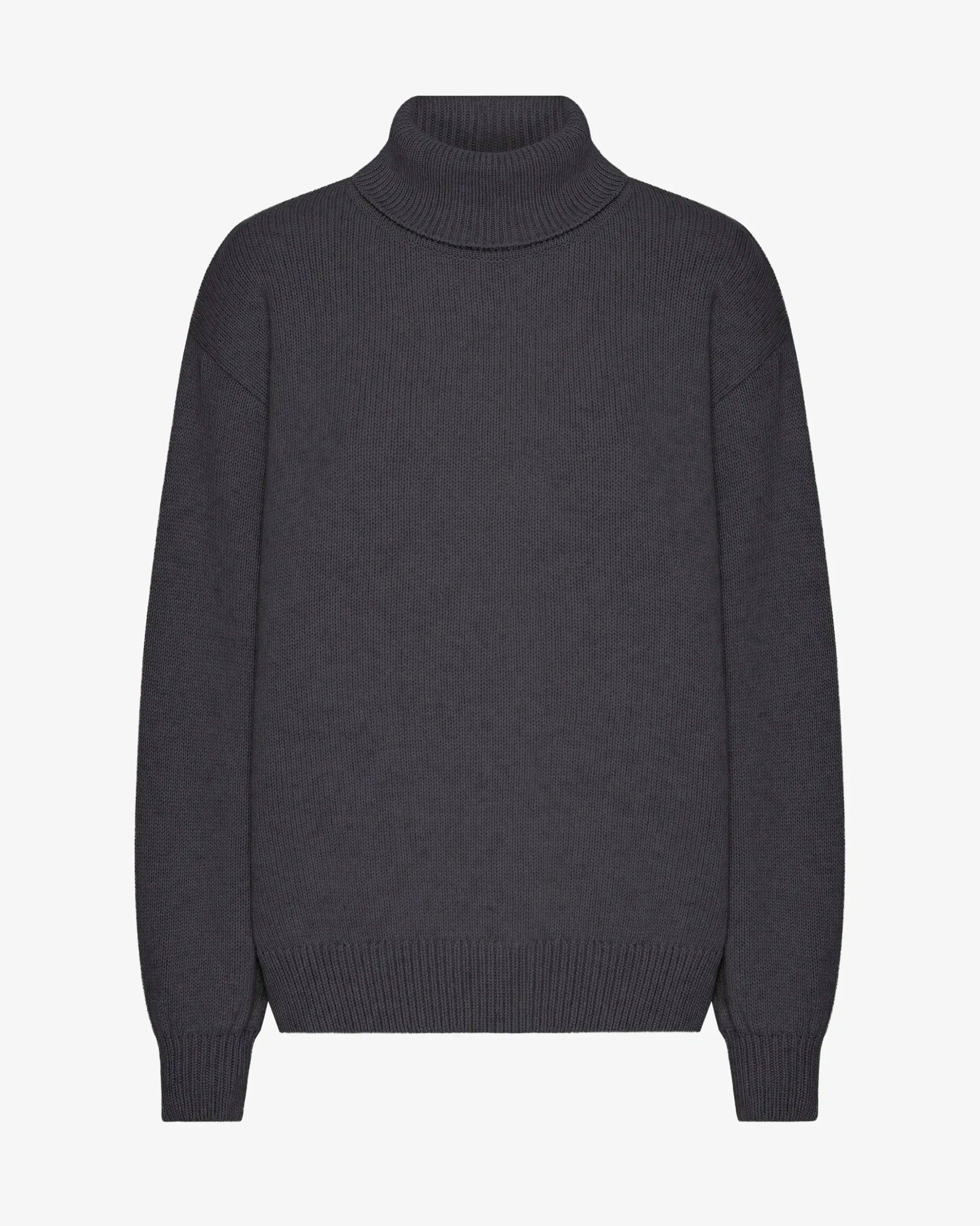 Merino Wool Turtleneck - Lava Grey