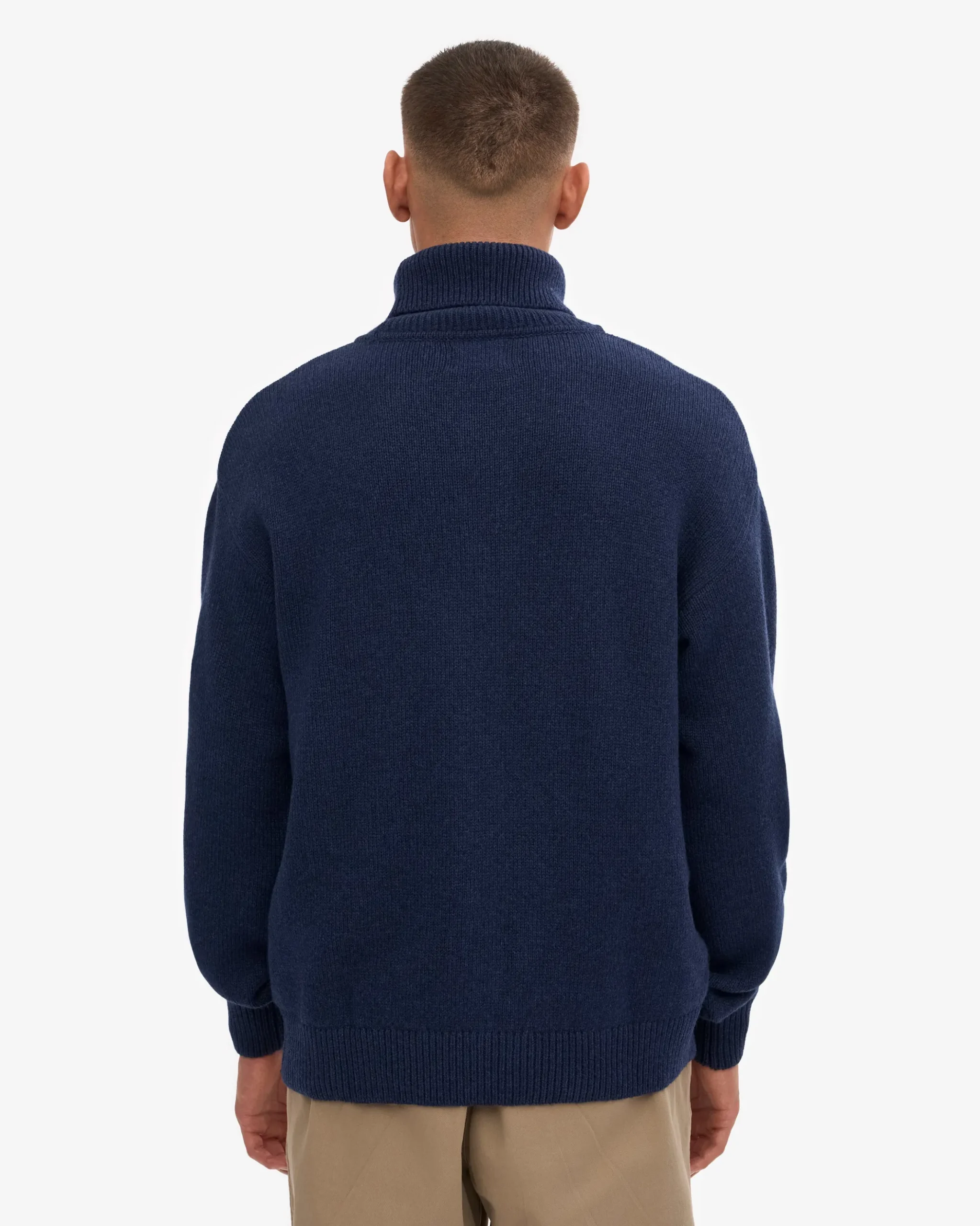 Merino Wool Turtleneck - Marine Blue