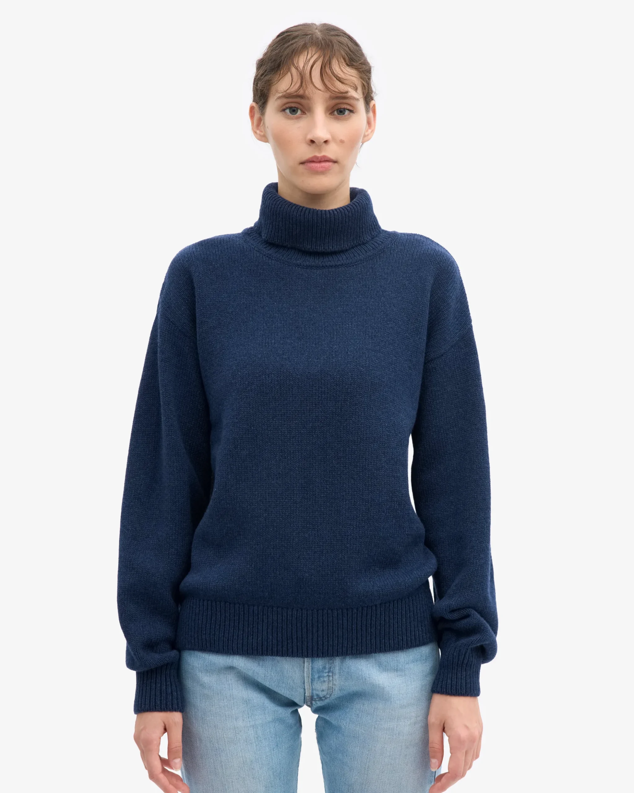 Merino Wool Turtleneck - Marine Blue