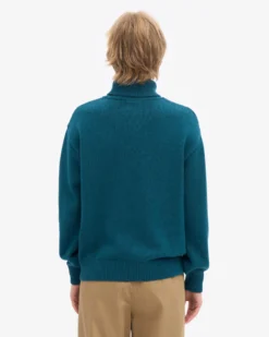 Merino Wool Turtleneck - Ocean Green