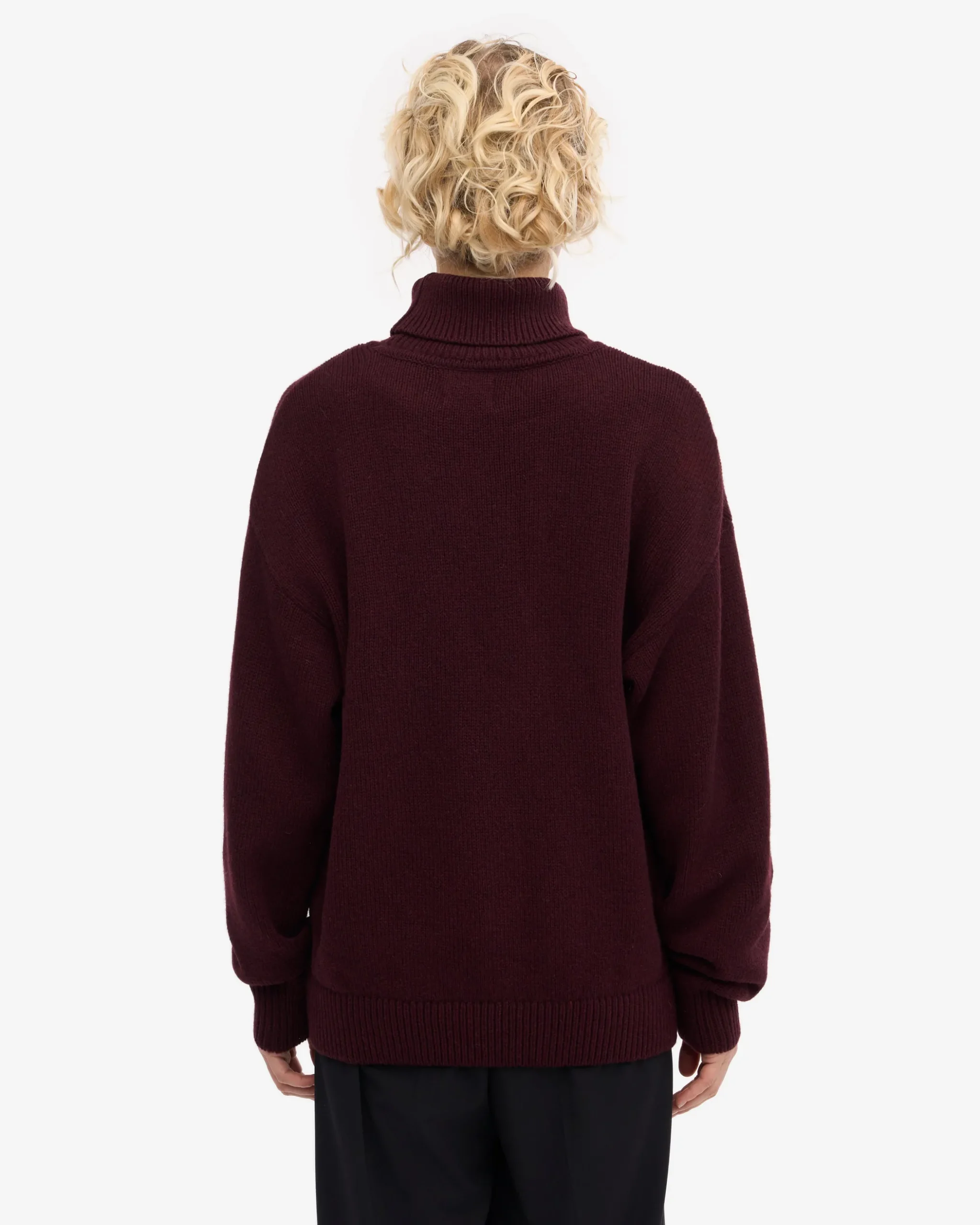 Merino Wool Turtleneck - Oxblood Red