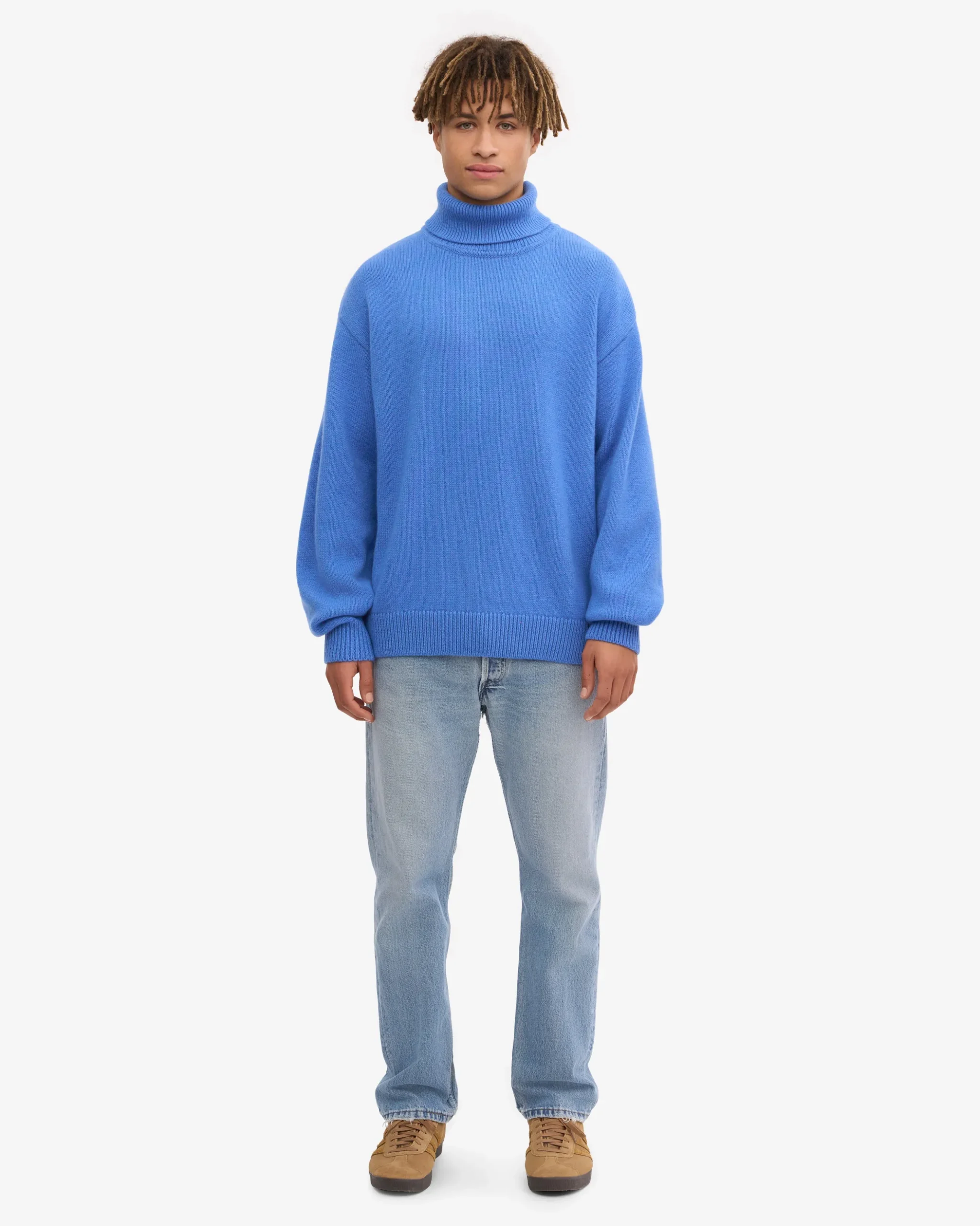 Merino Wool Turtleneck - Pacific Blue