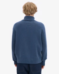 Merino Wool Turtleneck - Petrol Blue