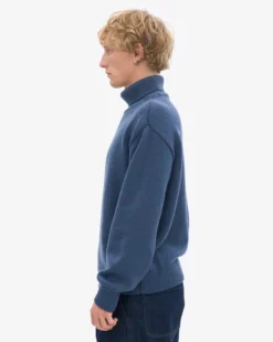 Merino Wool Turtleneck - Petrol Blue