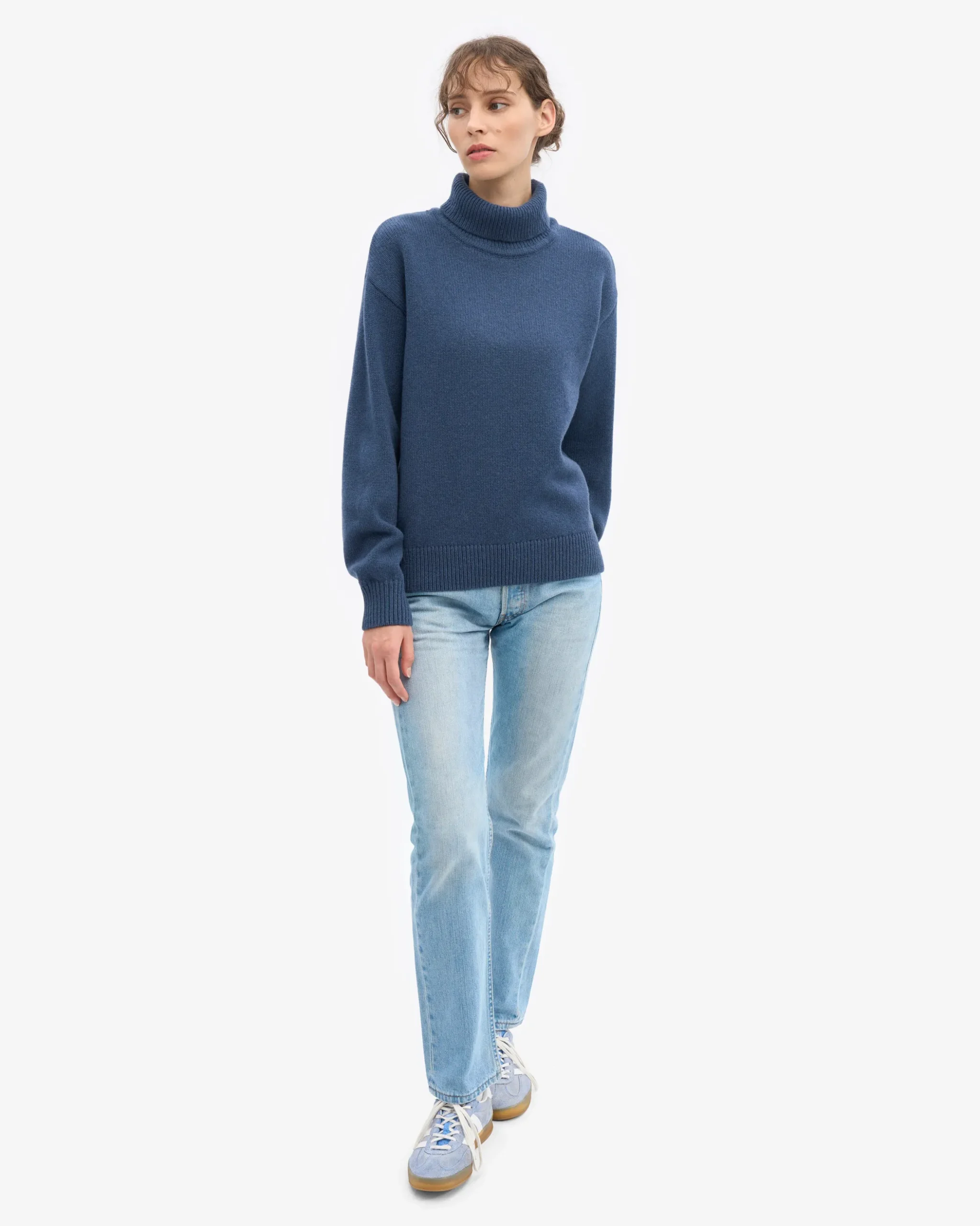 Merino Wool Turtleneck - Petrol Blue