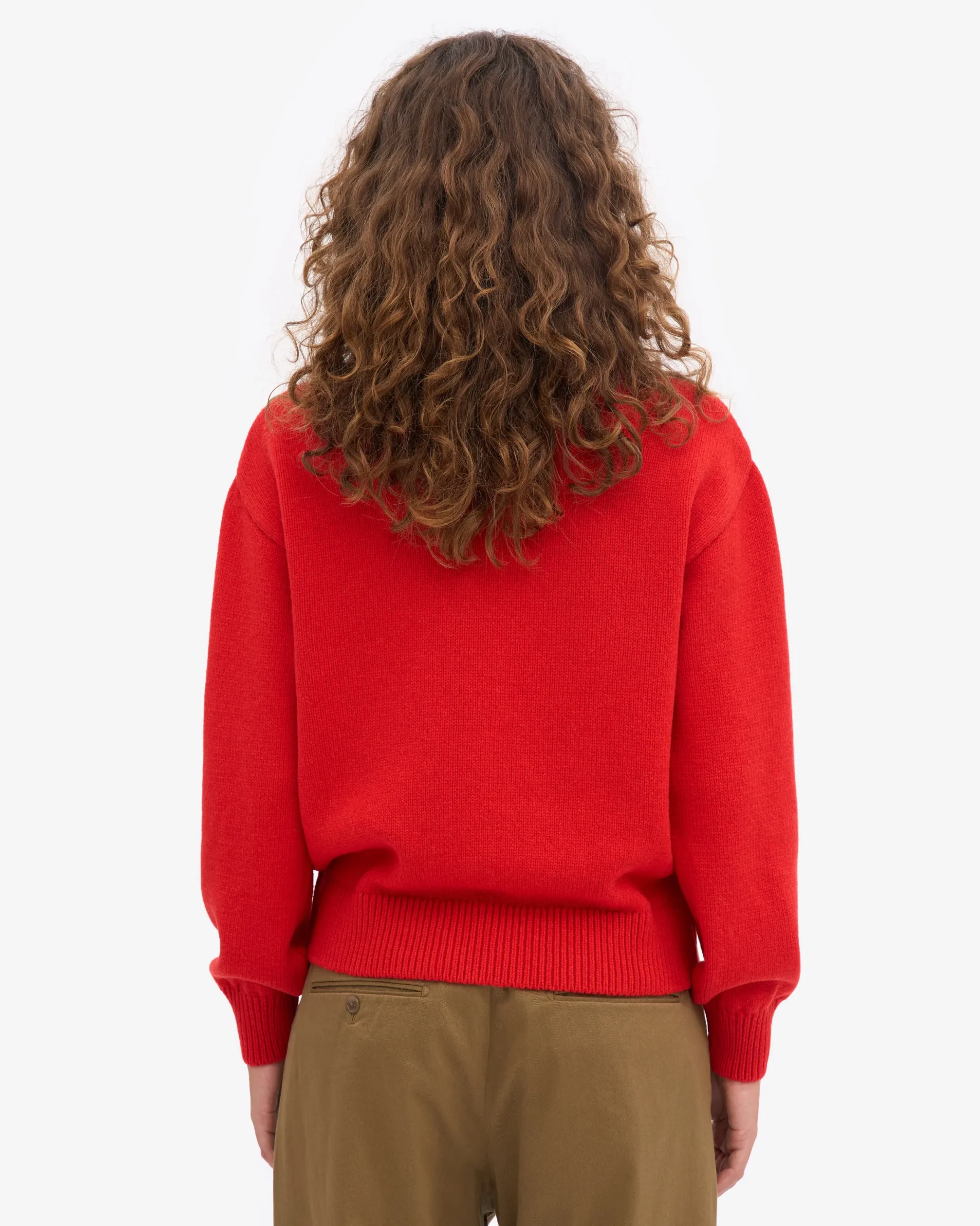Merino Wool Turtleneck - Red Tangerine