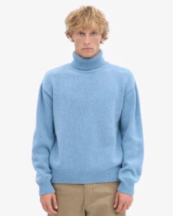 Merino Wool Turtleneck - Seaside Blue
