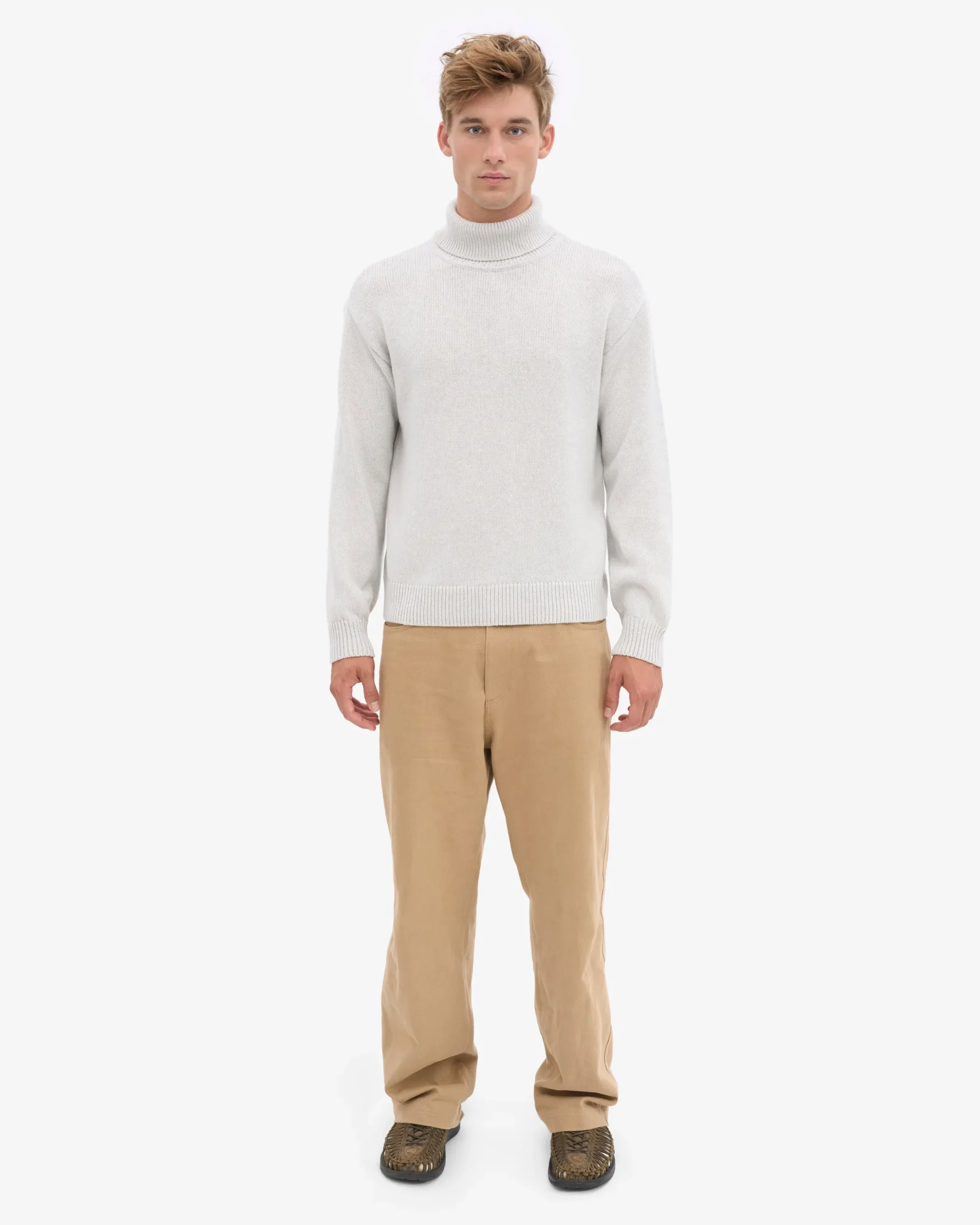 Merino Wool Turtleneck - Snow Melange