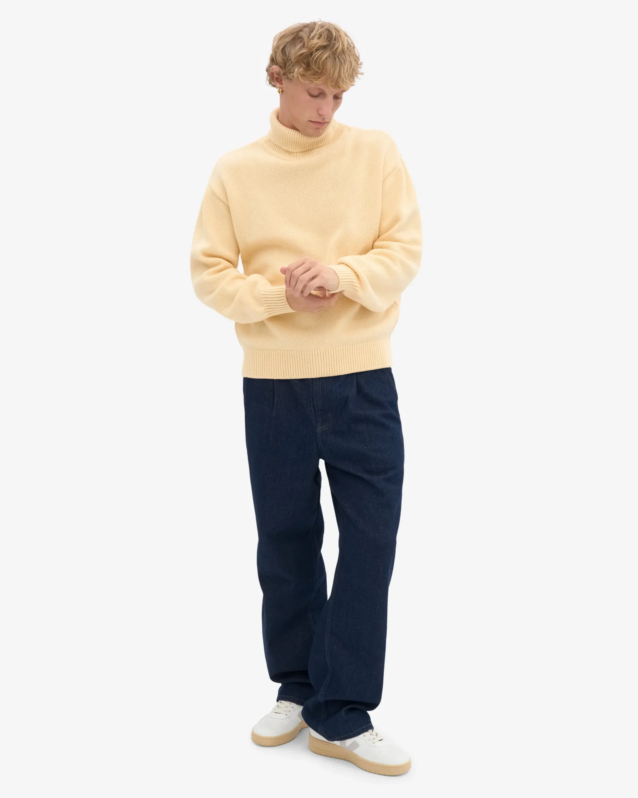 Merino Wool Turtleneck - Soft Yellow