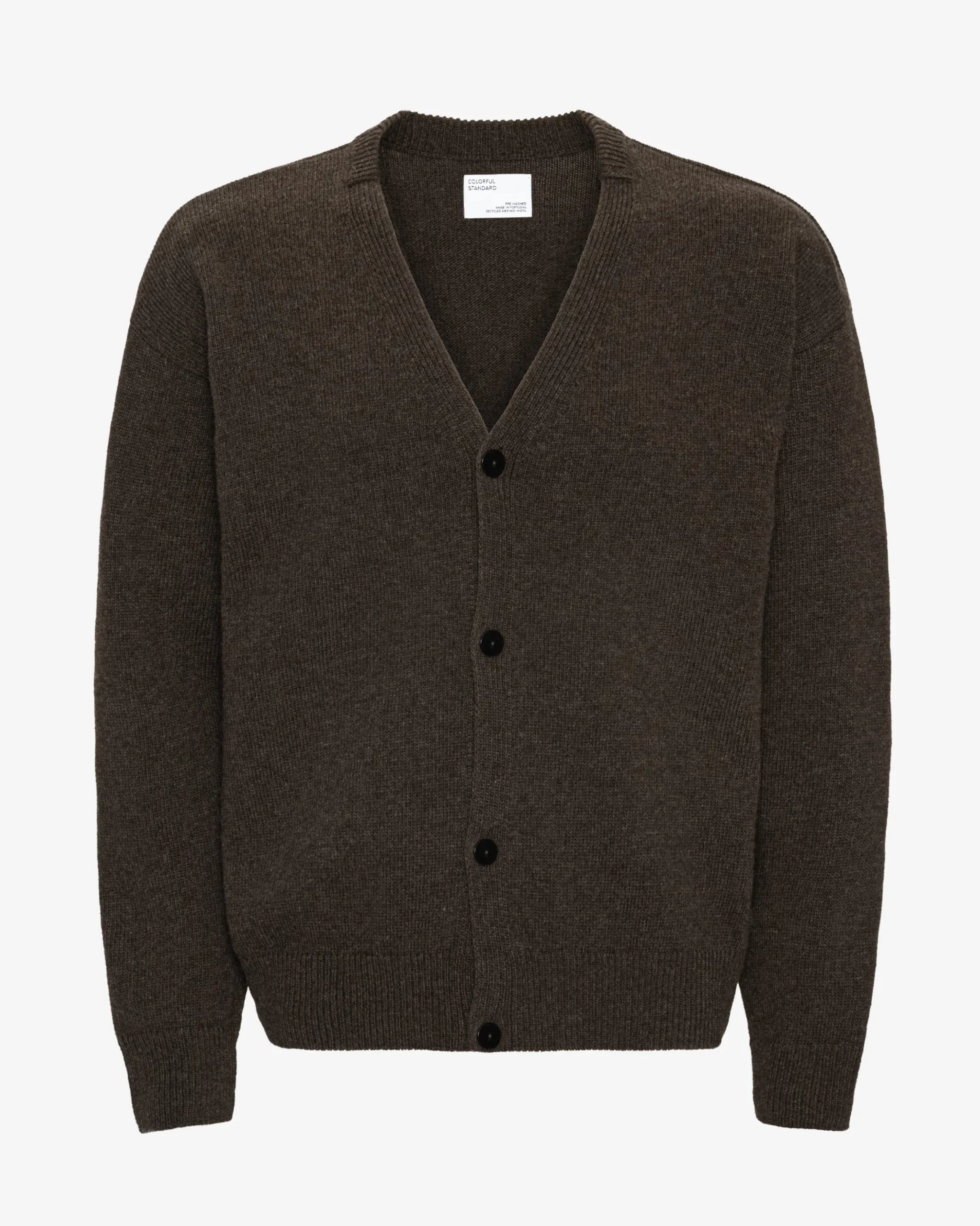 Merino Wool V-Neck Cardigan - Coffee Brown