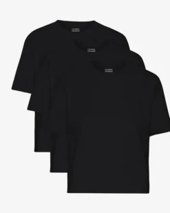 Organic Boxy Crop Tee - Deep Black (3-Pack)