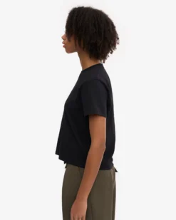 Organic Boxy Crop Tee - Deep Black (3-Pack)