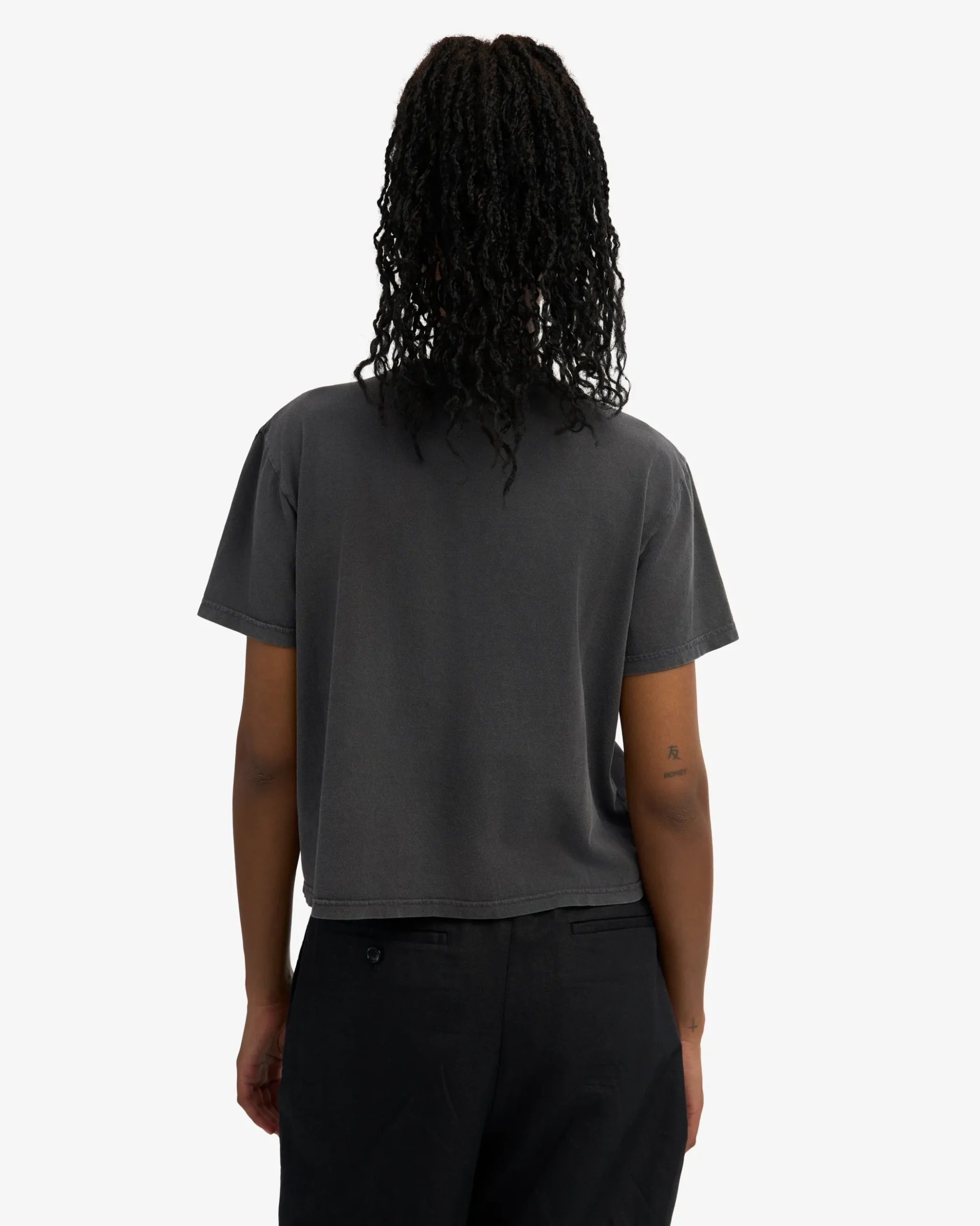 Organic Boxy Crop Tee - Faded Black (3-Pack)
