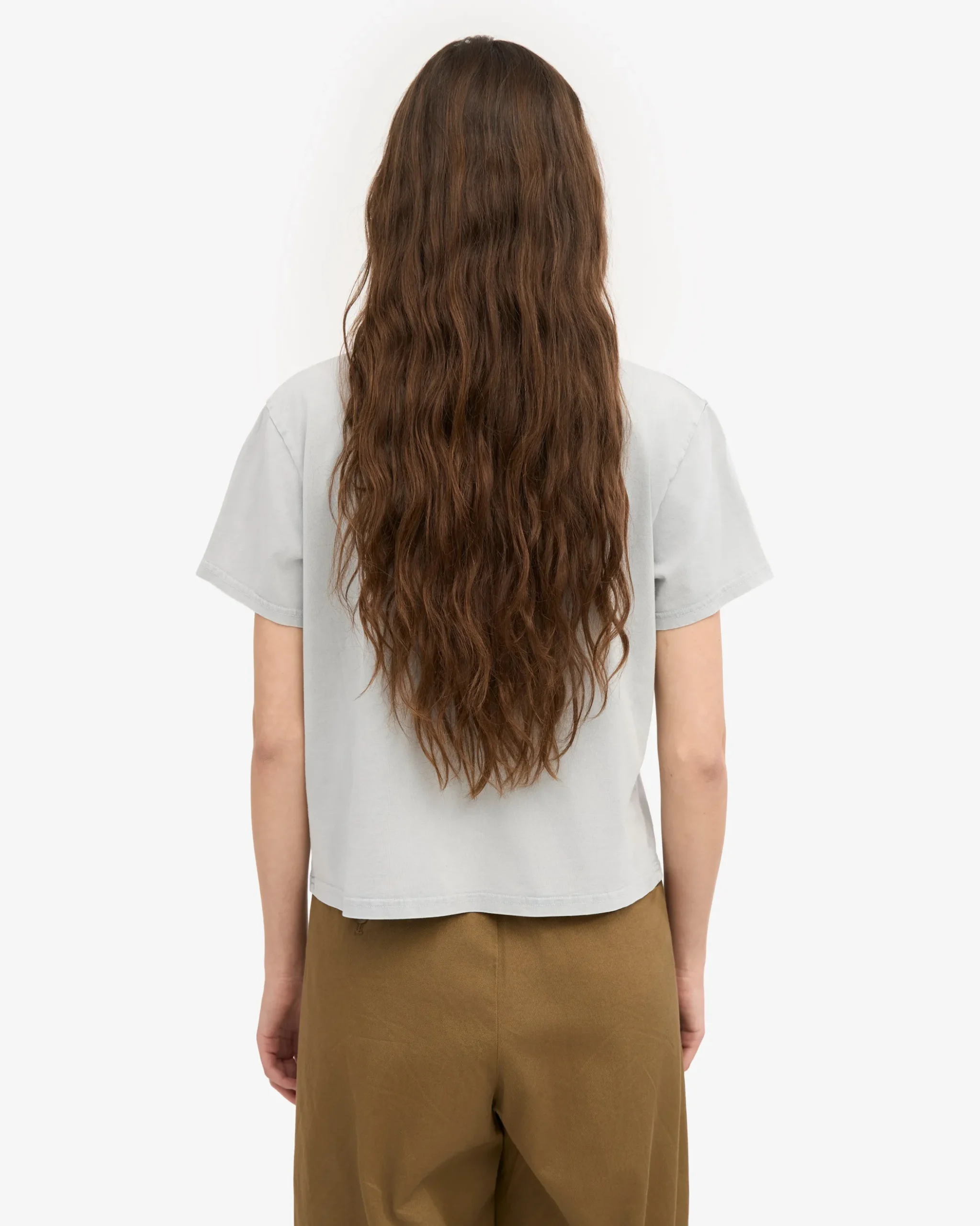 Organic Boxy Crop Tee - Faded Grey