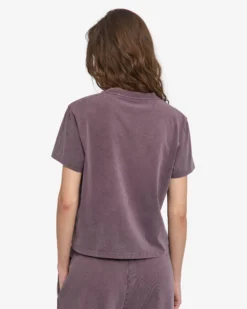 Organic Boxy Crop Tee - Faded Grape