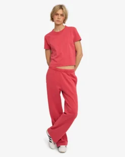 Organic Boxy Crop Tee - Faded Red