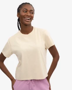Organic Boxy Crop Tee - Ivory White (3-Pack)