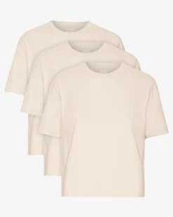 Organic Boxy Crop Tee - Ivory White (3-Pack)