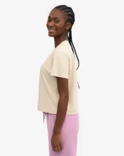 Organic Boxy Crop Tee - Ivory White