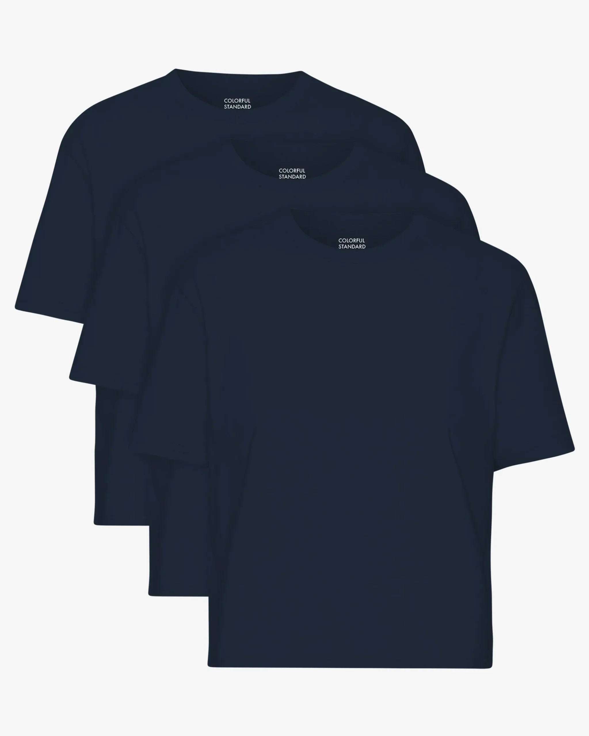 Organic Boxy Crop Tee - Navy Blue (3-Pack)