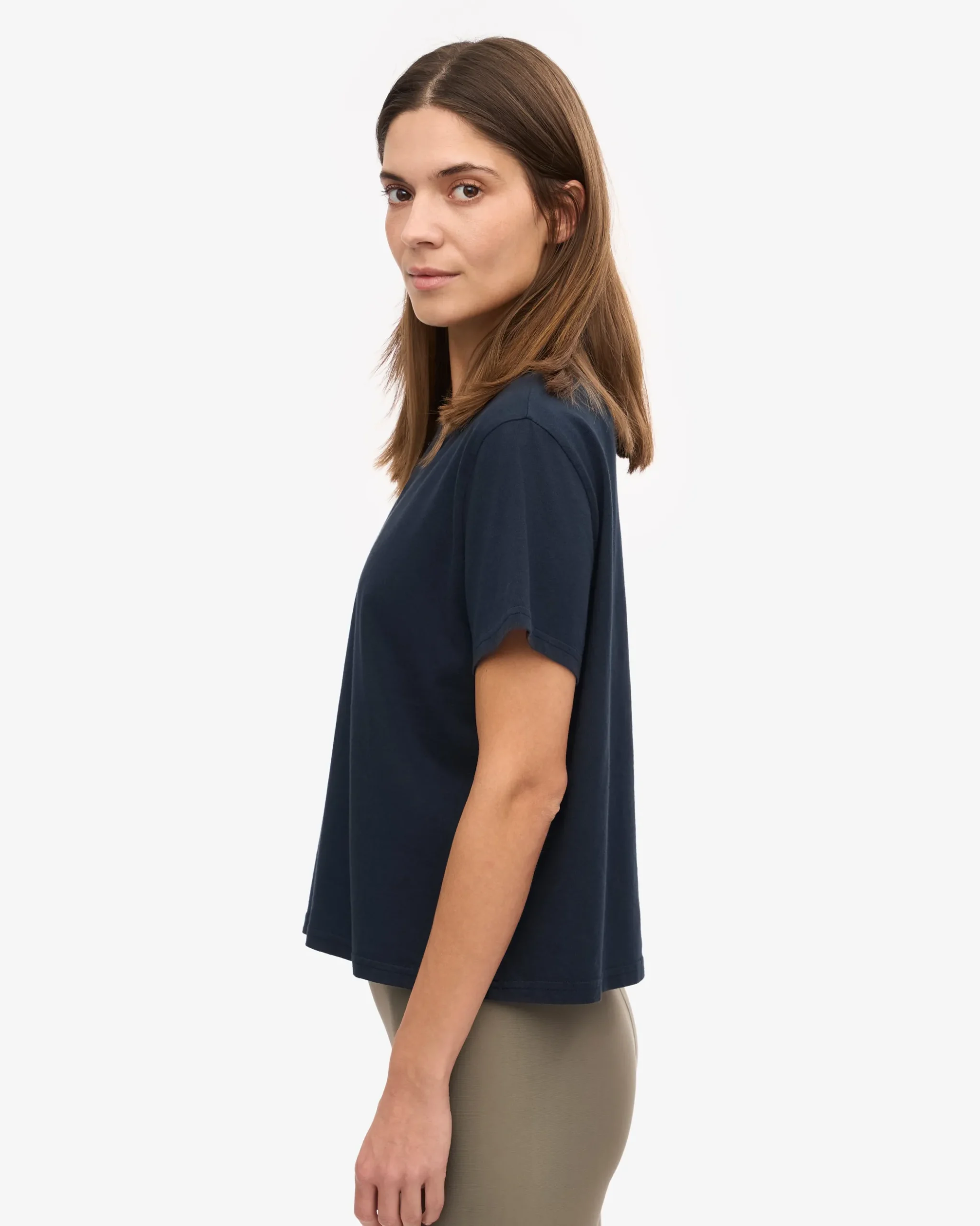 Organic Boxy Crop Tee - Navy Blue (3-Pack)