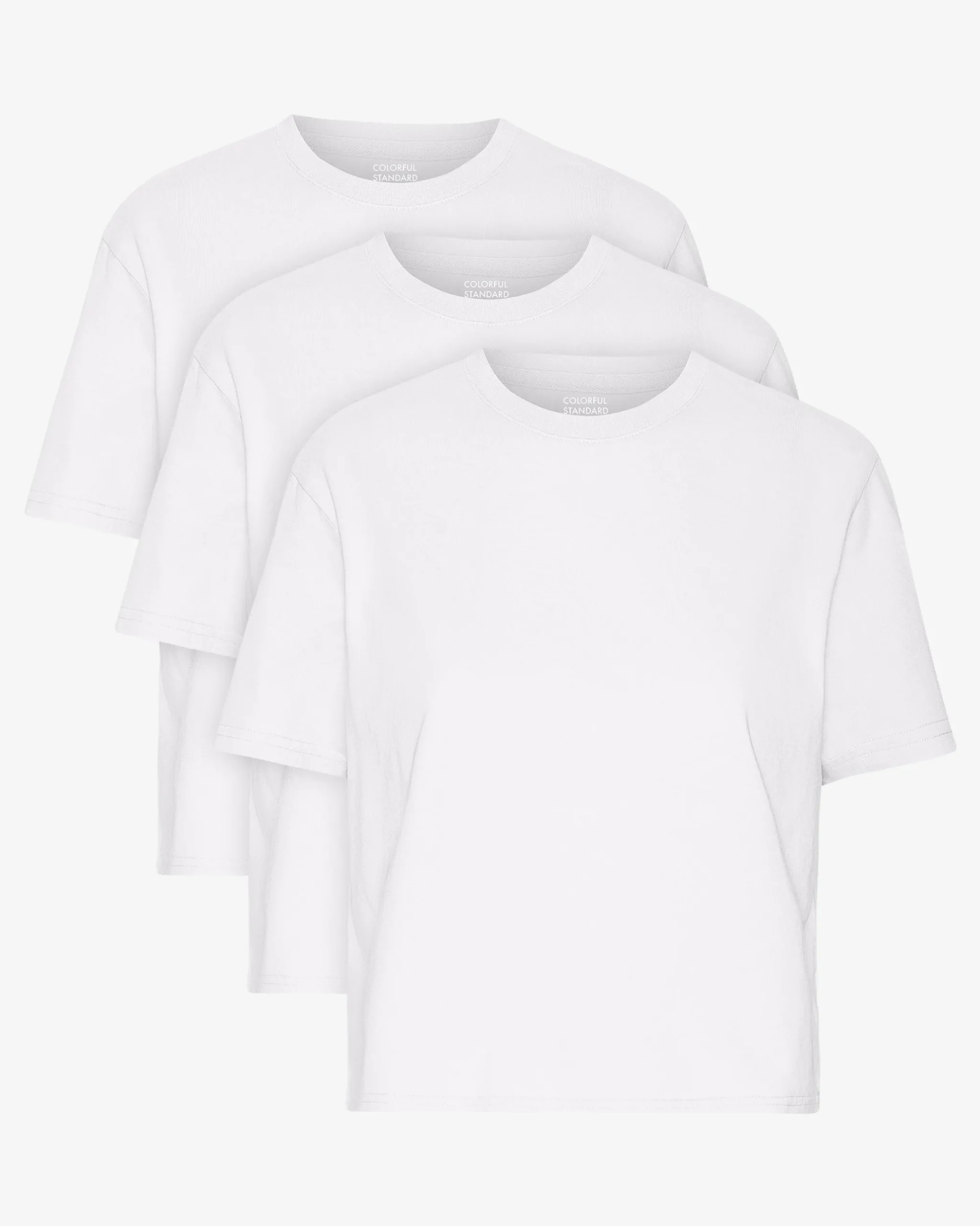 Organic Boxy Crop Tee - Optical White (3-Pack)