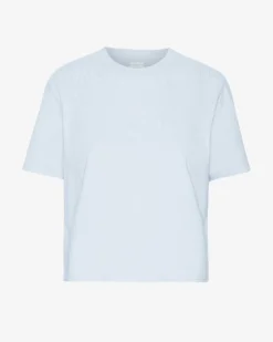 Organic Boxy Crop Tee - Polar Blue