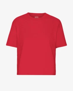 Organic Boxy Crop Tee - Scarlet Red