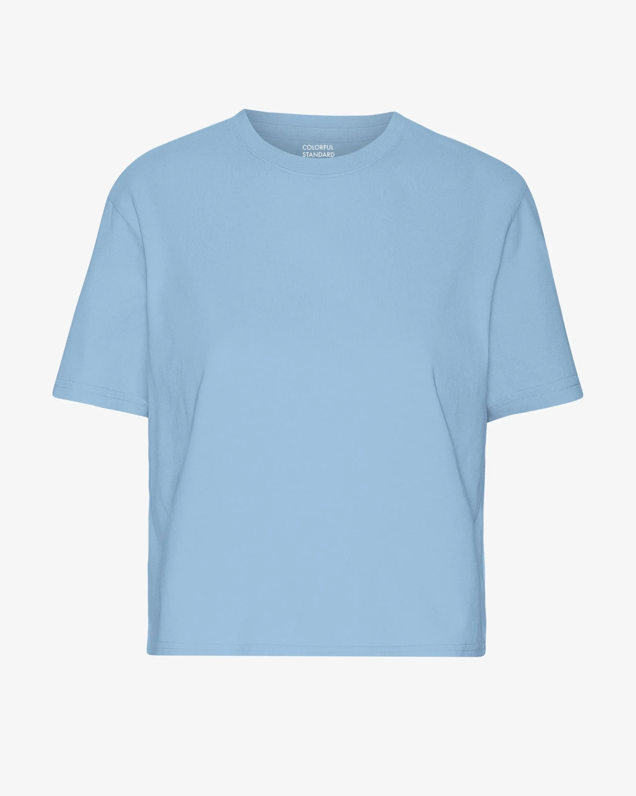 Organic Boxy Crop Tee - Seaside Blue