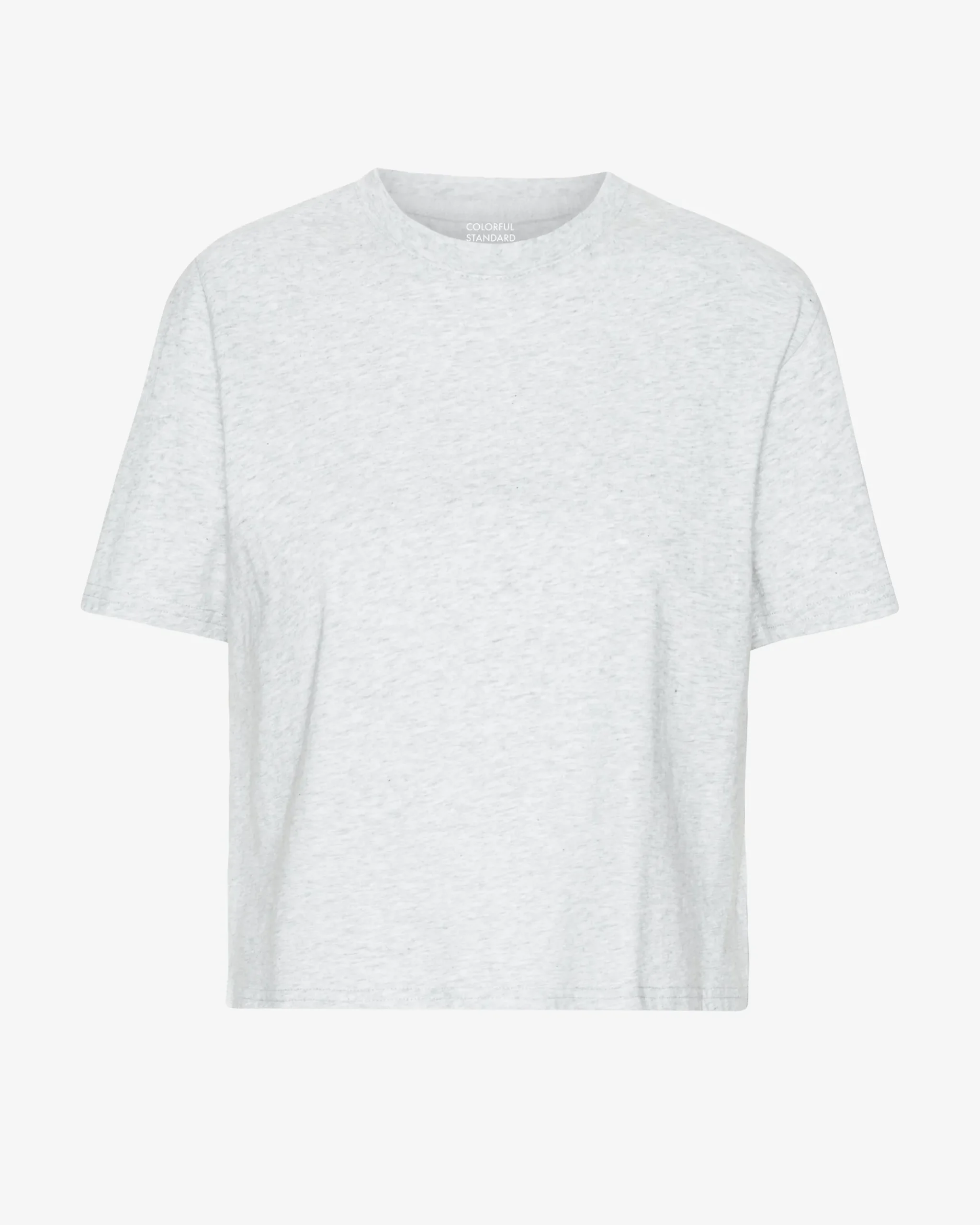 Organic Boxy Crop Tee - Snow Melange