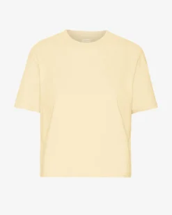 Organic Boxy Crop Tee - Soft Yellow