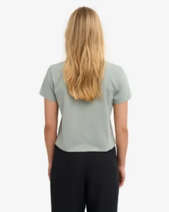 Organic Boxy Crop Tee - Steel Blue