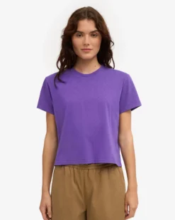 Organic Boxy Crop Tee - Ultra Violet