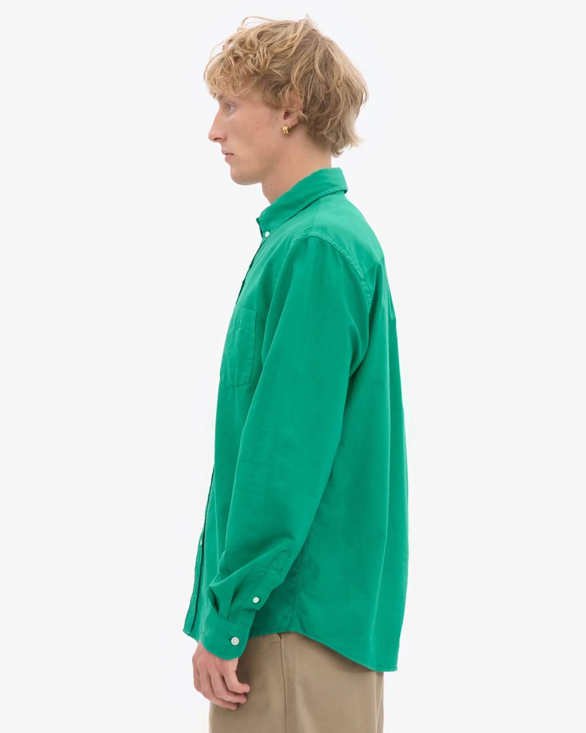 Organic Button Down Shirt - Kelly Green