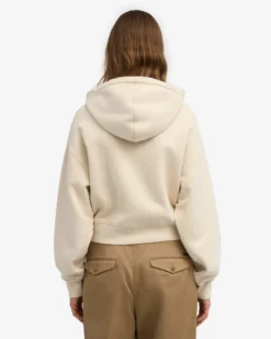 Organic Crop Zip Hood - Ivory White