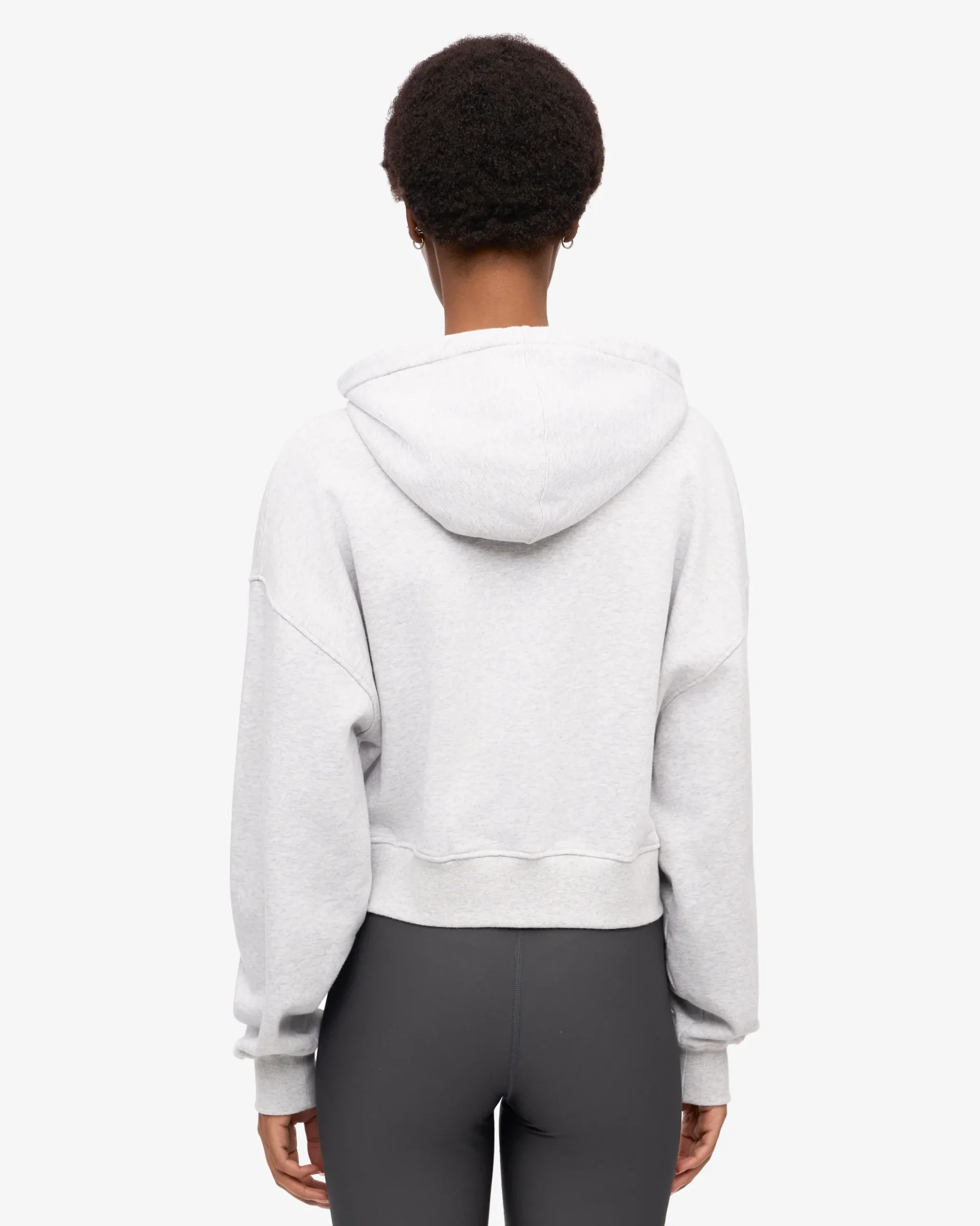 Organic Crop Zip Hood - Snow Melange