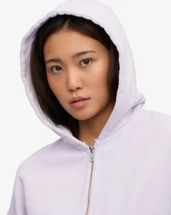 Organic Crop Zip Hood - Soft Lavender